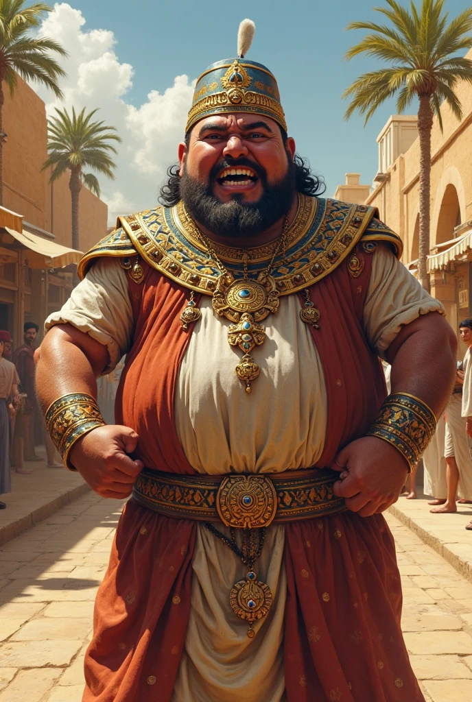 Animated image of a greedy rich Muslim man cursing and scolding poor people and refusing to give alms 