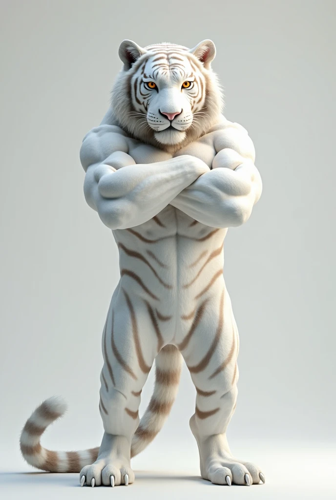 young white lion, solo, male focus, blue eyes, topless, cut bangs, standing, (angry), looking to the front, full body, (soft shading), 4k, detailed face, detailed eyes, detailed, zootopia style, blank background, back side view, 60º angle