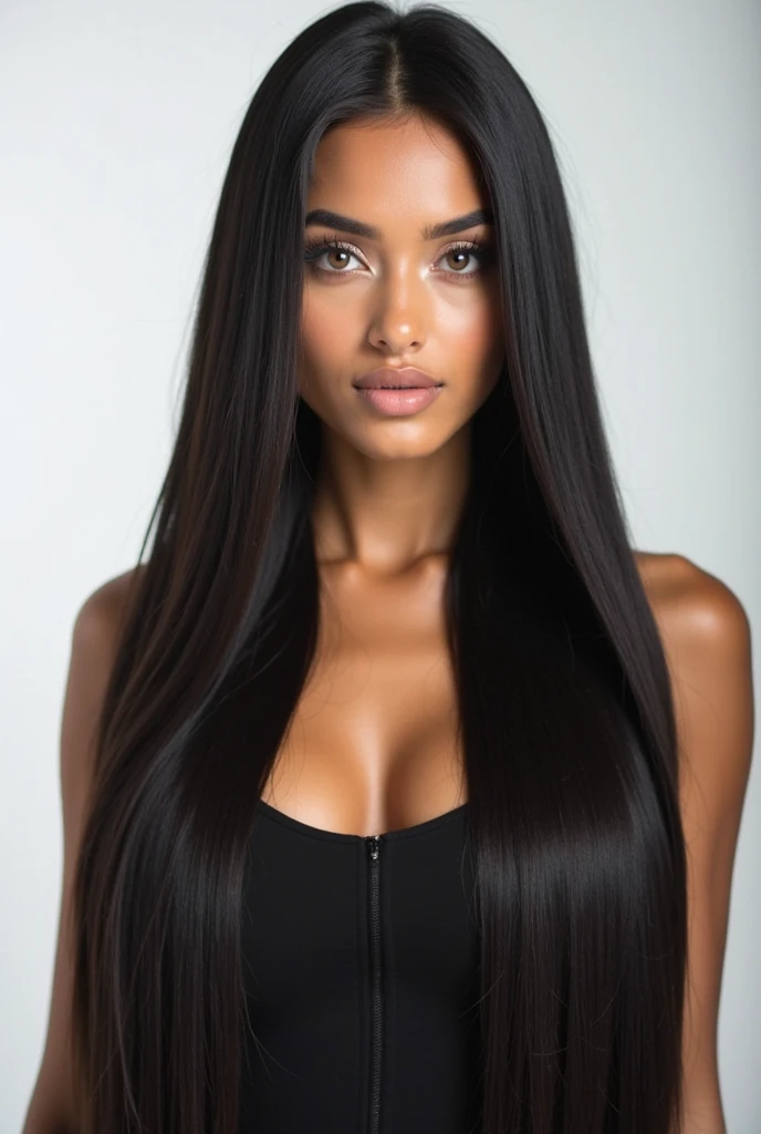 Best texture, high quality, ultra HD, 8K, black girl nude body straight hair 