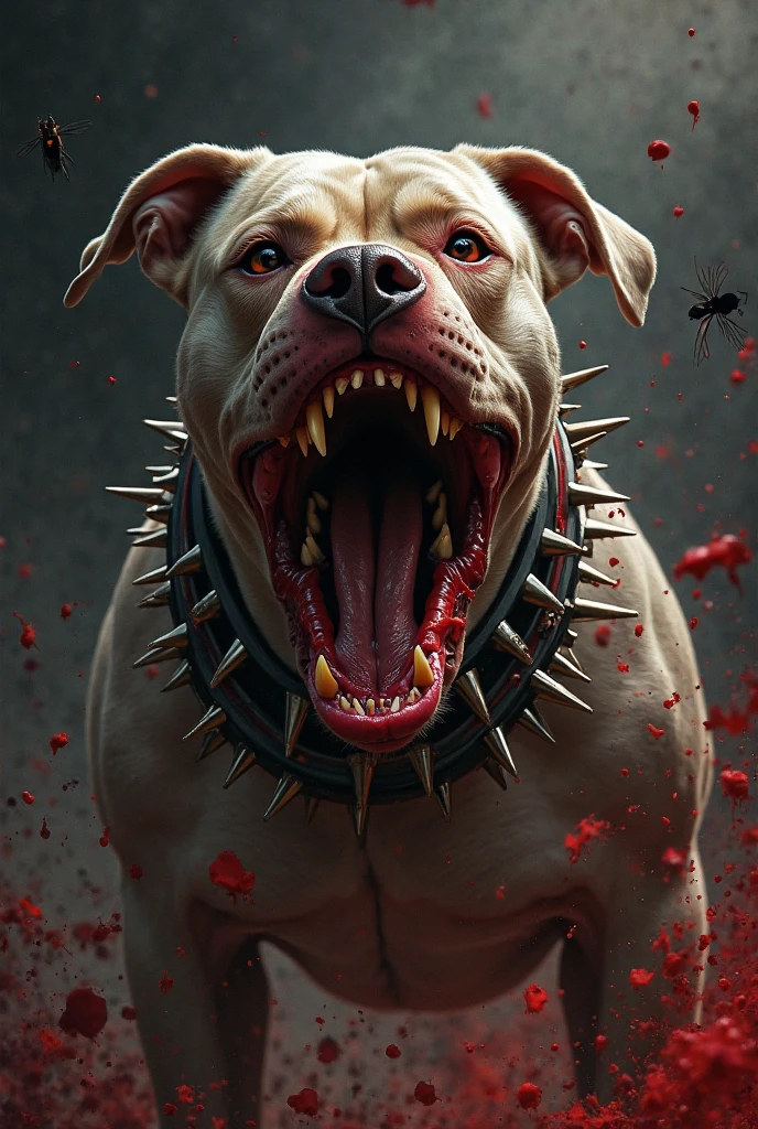 pitbull blood and skull and the name poxoxo 
