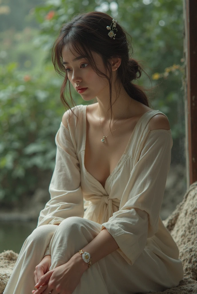 (((Masterpiece))), (((Best quality))), ((Ultra-detailed)), (Highly detailed CG illustration), ((An extremely delicate and beautiful)),(cute delicate face),Cinematic light,((1机械女孩)),Solo,full bodyesbian,((Sitting)),Expressionless,(Character focus),Science fiction,A plump chest