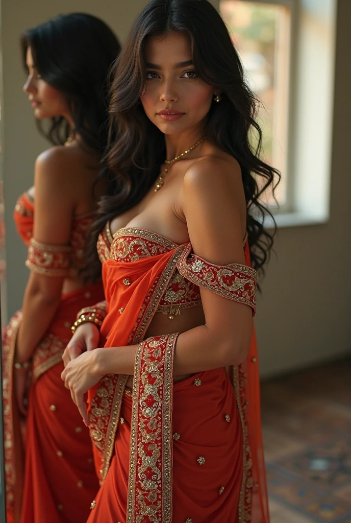 Beautiful real Indian woman with big boobs, with out dress,