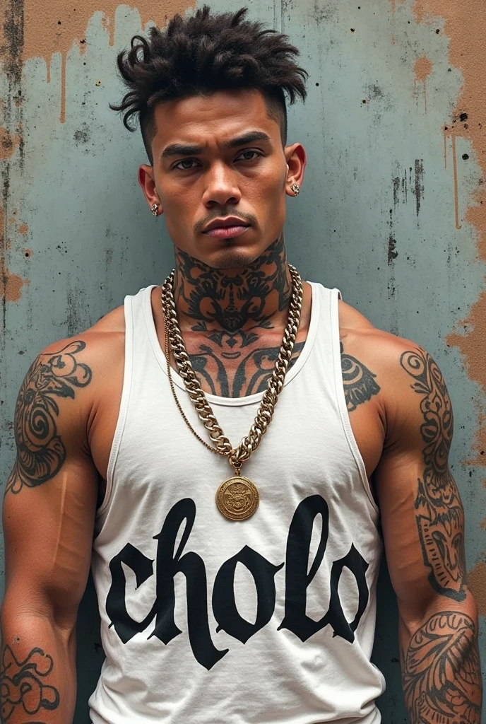 22 year old Latin thug man with tattoos