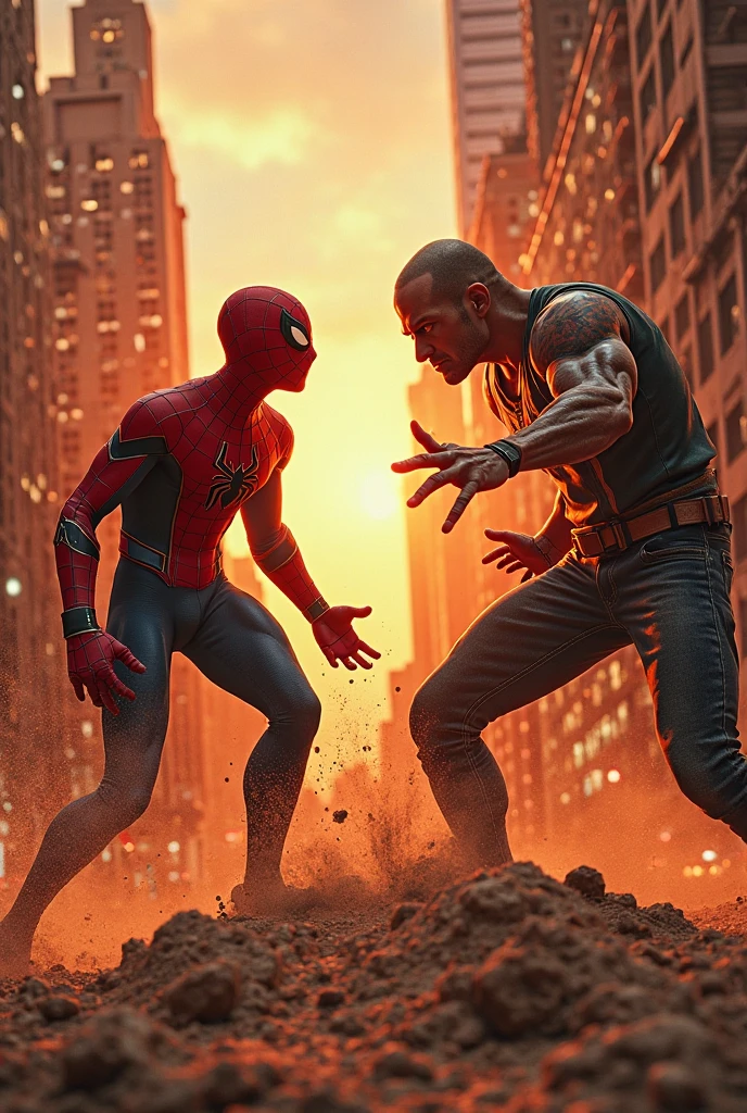 Spider-Man fighting Chuck
