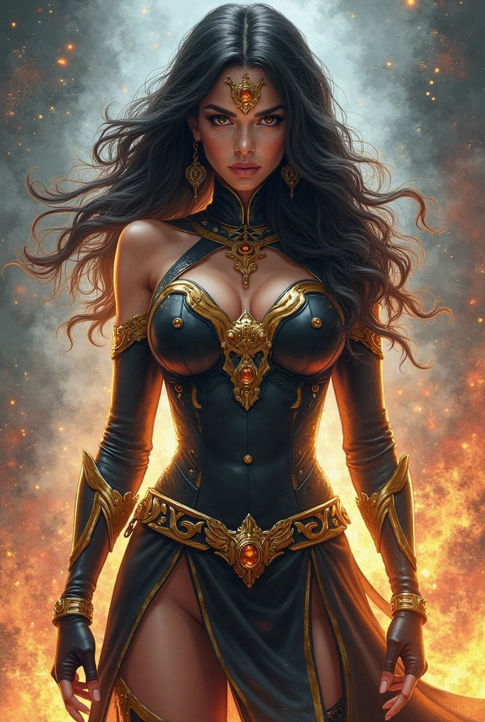 8K,Realistic, jewelry, (alone), (Dynamic pose), ((Hell's Gate)), fire, landscape of hell, (underworld), (dark landscape),Female Anubis, Egyptian jackal-headed god, Humanity, Muscular, (holding gold scales), Dynamic pose, Cinematic, Dramatic camera angles, Golden Armor:0.25, black & Gold Cape, (Excellent anatomy), (Good balance), Awards, masterpiece, Centered,Charm,Volume measurement,Body balance,超High resolution,Ultra-Realistic Skin,Digital single-lens reflex camera, Soft lighting, high quality, Highly detailed face, Highly detailed eyes, Highly detailed skins, skin, Scattered beneath the surface, Highly detailed face, Highly detailed eyes, Beautiful expression, Lip, Detailed Background, Depth of written boundary, big breasts、Volumetric lighting, Sharp focus, Absurd, Realistic proportions, Excellent anatomy, (Realistic, 超Realistic:1.4), 16K HDR, Dawn,big breasts,High resolution,Ultra-Realistic Skin,super Beautiful expression,Fantasy art,character,Violent and strongly cracked abdominal muscles,Dynamic pose,Close-up,