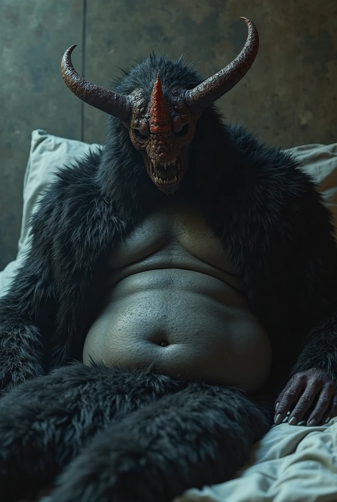 fat demon man less clothes 