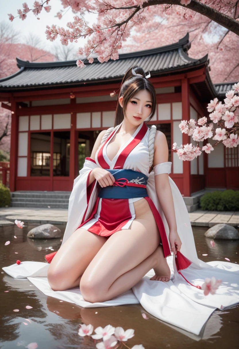 (maximum quality、8k、32k、masterwork、UHD:1.2)、1woman in, europian young, petite, small breasts、small breasts cleavage、Long、full - body、highheels、Facial focus、Light red underwear、the feet、White stockings、garter-belts、necklaces、hotels room、Window with night view、lamp, NSFW, sexy cleavage,hotel, Realistic, A sexy, 4K, max quality, small breasts, super sharp image, 8K, beautiful sensual pose, underwear model , photo session, big breasts, tan lines, open legs touching your crotch, Pubic hair. Slender. The crotch is open.(shinto shrine maiden,:1.5)