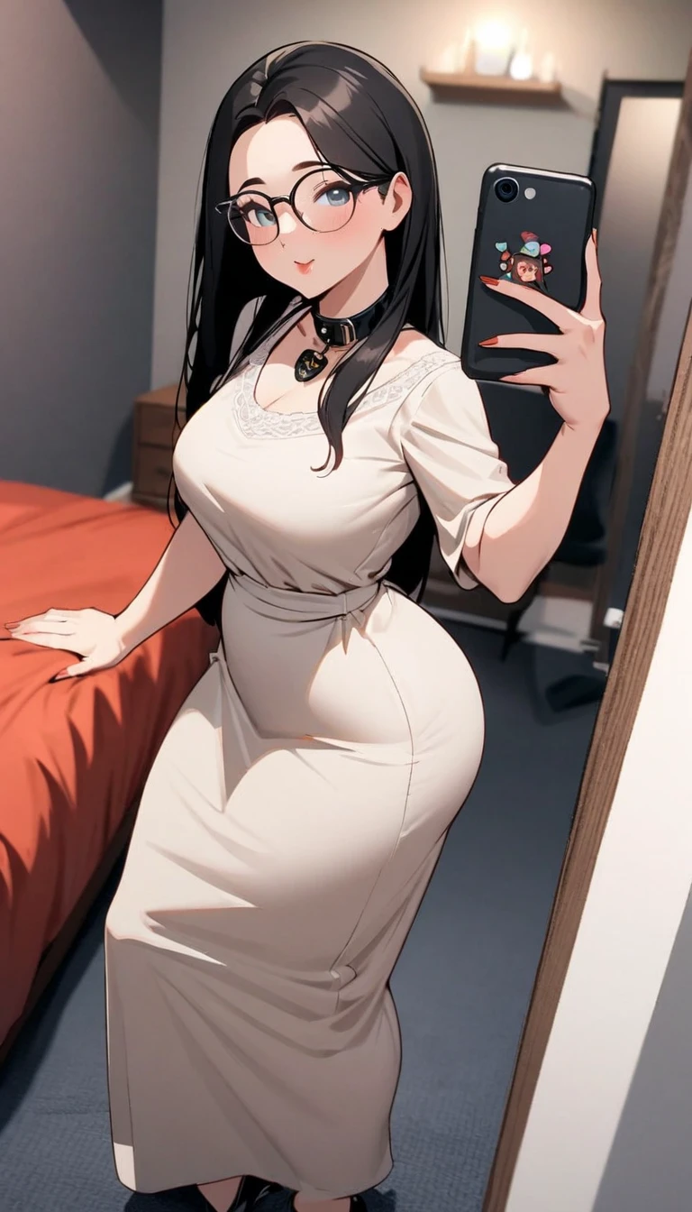 one woman, woman in a tight dress taking a selfie in a hallway, tight dress, curvy hourglass shape, tight clothes차림, tight clothes, full body photo, skintight dress, hourglass shape, thin waist and thick hips, Wear simple, tight-fitting clothes, costume photo, thick body, beautiful thick women, Charming and beautiful