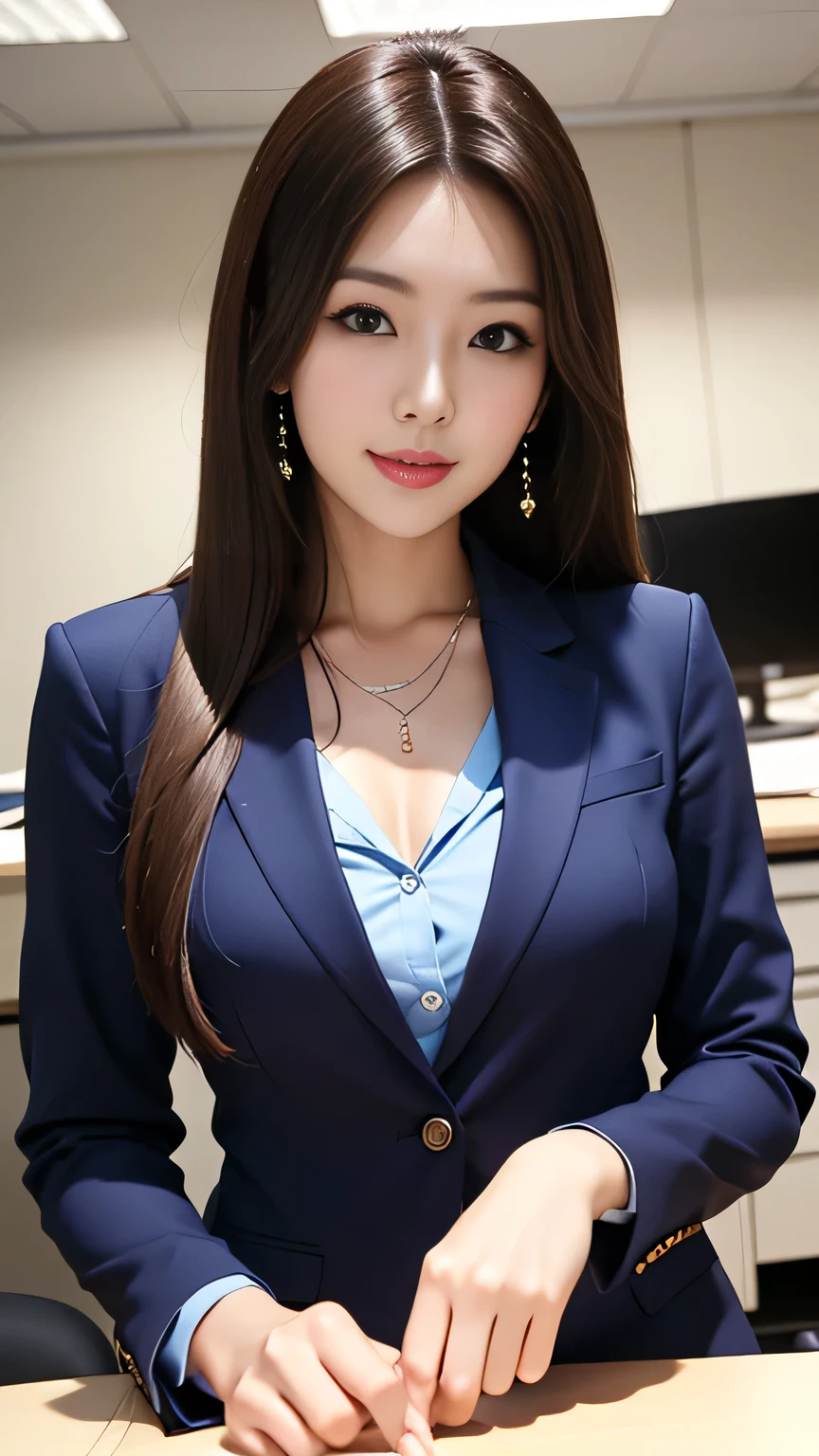 ultra-quality，An ultra-high picture quality，The ultra -The high-definition，​masterpiece，超A high resolution，Fine skin，pretty hair，Deep shading，Contrasty，reallistic，A Japanese Lady，Beautyfull asian、young gravure idol，kawaii，Cute，Young Pretty，Gravure Photography，large full breasts，huge tit，A sexy，erotick，｛Obscene｝, s Office，suits，skirt by the，Medium hair，，｛Racy poses｝，｛pose sensual｝，Standing，，taken from the under，Pose randomly，Farbe々Angle，Brown hair，Looking at the camera，