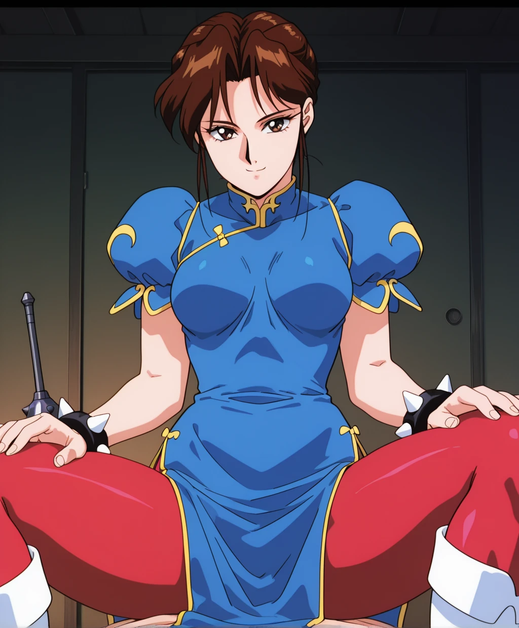 ultra-detailed, Explicit, Beautiful body, Beautiful Nose, Beautiful character design, perfect eyes, perfect face, ultra highres, 4K, beautiful legs, perfect legs, Nice hands, Perfect hand, Masterpiece, Best Quality, Highly detailed, illustration, absurdres, street fighter, doll suit, shadaloo doll, dollsuit, girls, multiple girls, expressionless, blank eyes, looking at viewer, red gloves, emotionless, black latex, corrution, mind control, female combatant, full body, hypnotized, unhappy trance, full body suit, ribbed bodysuit, both arms at side, obey, perfect female body, extremely glossy latex, hypnosis, hypnoLora, empty eyes, Mind control device, poses, submissive_pose, Slave, hat, necktie, stand up straight, standing, standing at attention, hat, necktie, belt, latex, ribbed bodysuit, thighhighs, garter belt, Fighting Stance, extending the right arm from the shoulder into the air with a straightened hand, nazi saluting, military, military saluting, salute, thigh boots, short hair, red hair, red eyes, noriko takaya, Aim for the Top GunBuster