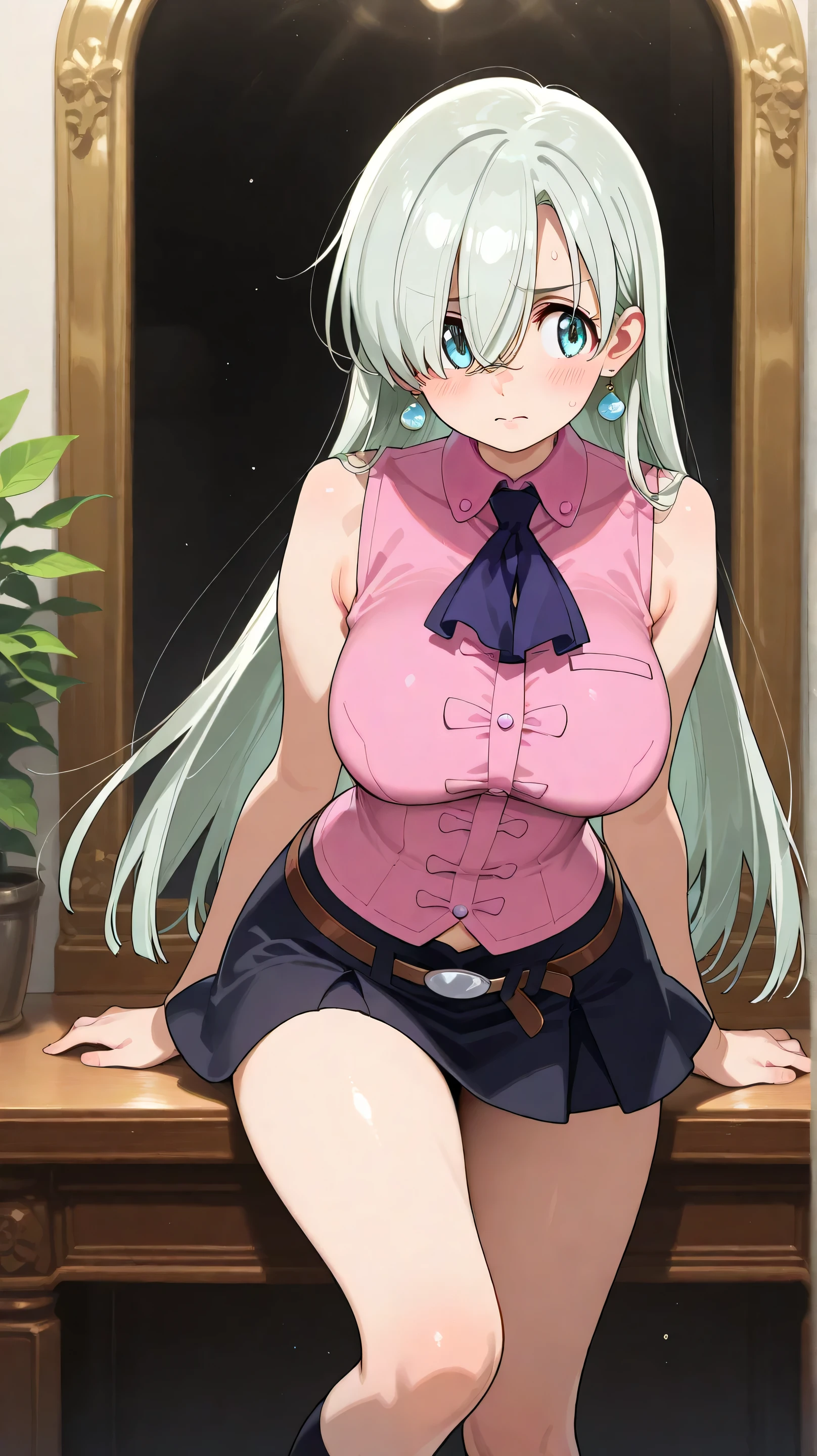 (masutepiece, Best Quality, Perfect Anatomy, High quality:1.4), nice hand, Perfect hands, Detailed beautiful hands, Large_filesize, fulcolor, hight resolution, symmetric, exceptional, Best aesthetic, newest, Anime, Very beautiful detail body BREAK,
1 beautiful girl, 1girl in, (Cute:1.5),(Cool:0.8), (Beauty:1.5),(Chibi:0.5), (17 years old girl), (girl, Older sister, Unclear, Beautiful face of Japan:1.2) BREAK, (A detailed eye,Tsuriformes:1.2),(Silver hair,Long hair in a bun,Deco:1.8), star eye silhouette, (long eyelashes, Double eyelids:1.2), cleavage, ,Swaying udder, Clear skin, Beautiful skin, Shy, Erect ,Clear skin, Beautiful skin, Shy, gleaming skin,(best quality face),(Top quality glowing eyes),(The best smile,:D:1.45), (The best smile,:D:1.45), (Doya face,brave face:1.45), BREAK (Pink Theme:1.4),
((caregiver theme:1.4)), (Black chinos:1.4), (red polo shirt:1.4),(Black sneakers:1.35),
BREAK,(morning), inside in room,Gothic bedroom, a canopy bed,huge window,naked girl poster,coke,on back, tusk, Open mouth, Looking away,depth of fields,
BREAK,wakame,wakame,wakame,(Cowboy Shot:1.4),
BREAK,(Blurry background:1.3),(absurderes, hight resolution, Super Detail Art),cel shading,Clear Color, Lonely optical effect, Beautiful pictures, Bright glow, mystic atmosphere,(Close-up of girl:1.1), Mystical light particle effect,manga influence, clean line drawings,
