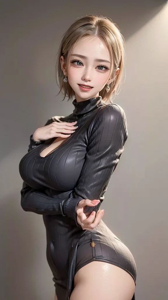 (8K photo:1.1), professional lighting, (Nylon fabric tight T-shirt), (Masterpiece Best Quality), ( intricate detail face), ( 珰, bracelet, necklace), high detail, wearing (big boobs), beautiful detailed face, hazel eyes, short blonde hair, (attractive young woman:1.3), (fascinating:1.1), (blush:1.1), Hourglass-shaped body shape, wide hips