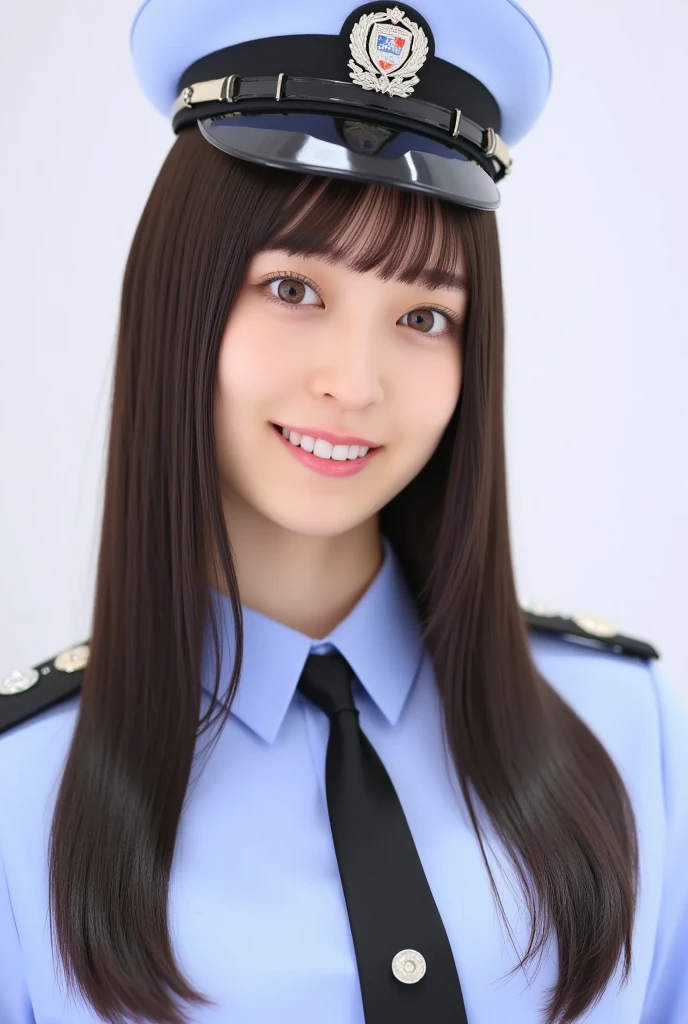 Assuming _of course_police_uniform,ties,police hat,collar,beautiful目 ...