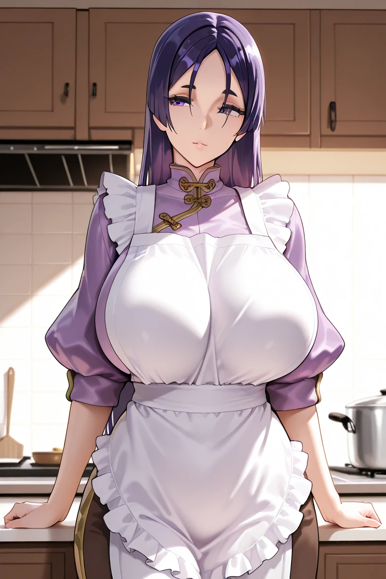 (Mature Woman:1.5), (mother:1.5), Ishtar, Fate Grand Order, (Absurd, 8k, 4K, Tabletop, Extremely detailed:1.2), Highest quality, Perfect Anatomy,Perfect Face, High humidity, (alone:1.2), (Sweaty:1.3), shortness of breath, High humidity, humid, (Black Hair:1.1), Red eyes, Looking into the camera, (Very large breasts:1.5), Light clothing, apron, (kitchen;1.1), (Having a conversation:1.2), (Speech bubble:1.1), A kind smile, relief, peace of mind, mother性, Cooking, have a ladle, pot, pot-au-feu, Gentle look, nsfw
