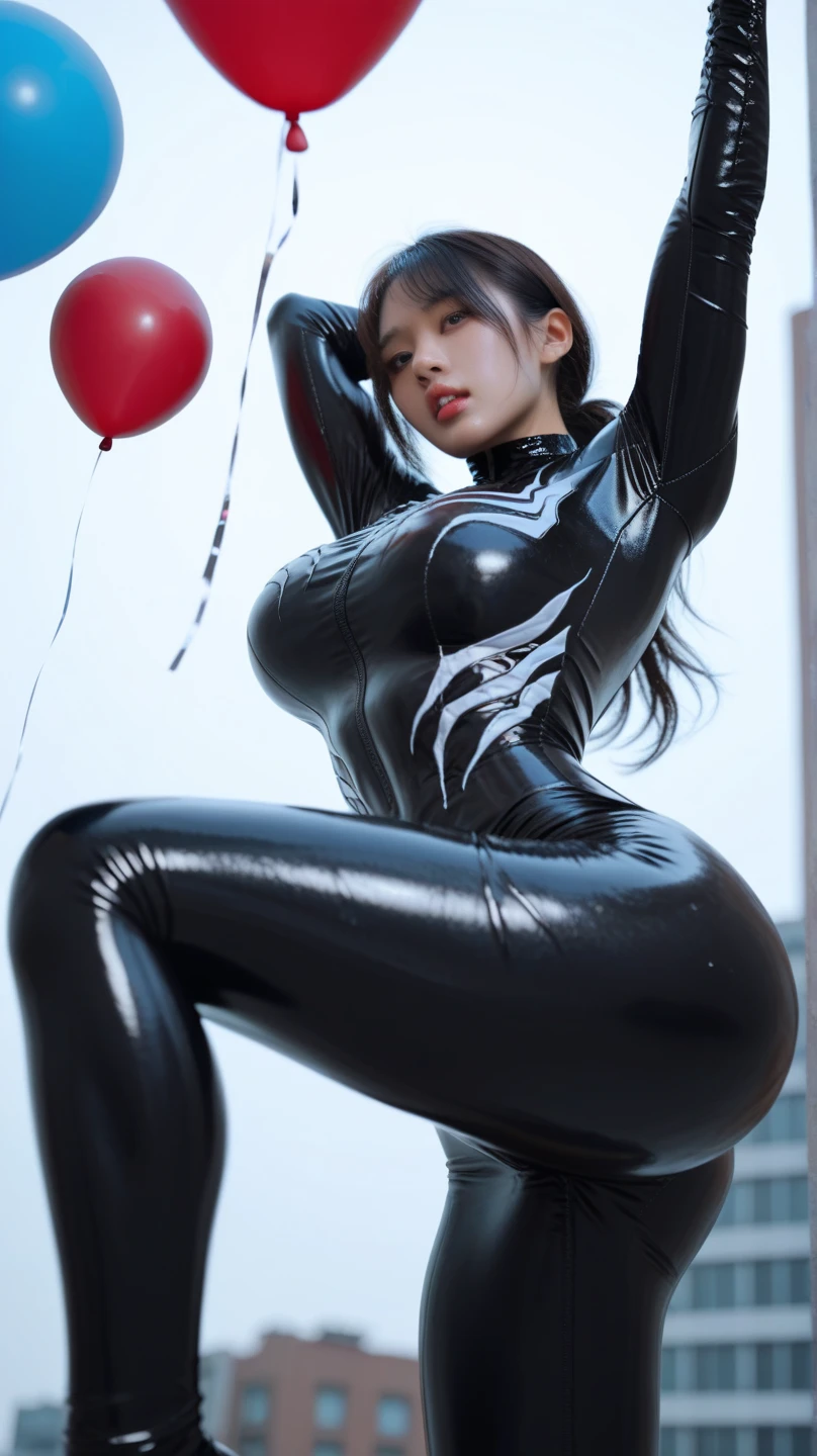 Sarada Uchiha,bodysuit, Estilo de capa de quadrinhos，Comic book cover title,super hero land,city, action,fight
