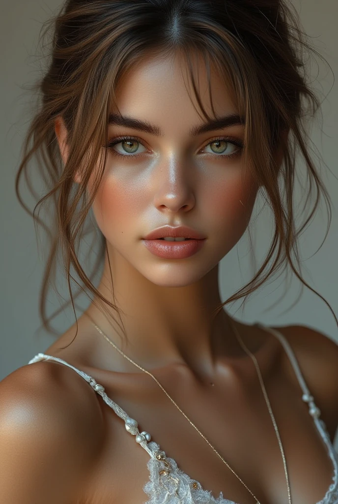 check_9, check_8_higher, check_7_higher, 1 girl, realistic, Girl&#39;s avatar, light green long hair with bangs, realistic skin texture, Detailed Image, Close-up, HD32k