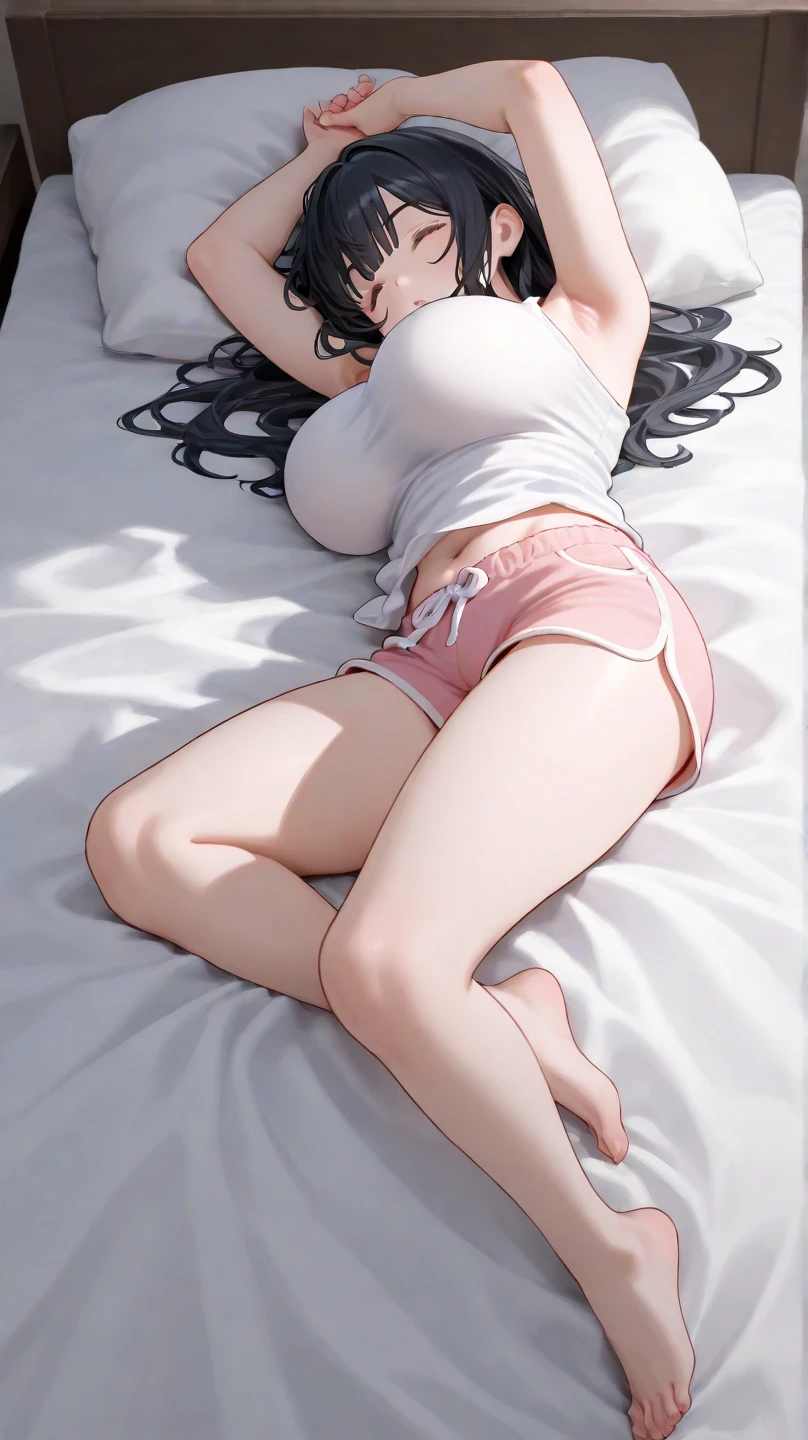 lixiaoyu，Squatting on the ground，Black skirt，Open your legs，White，White，Lace，Clothes open，Lace clothes，shorts，Lying in bed，Pink pajamas，Open your legs，Deep sleep，sleep，Pink Hair
