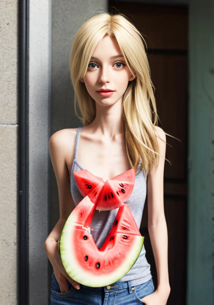 barbie,sentada encima de um pepino.