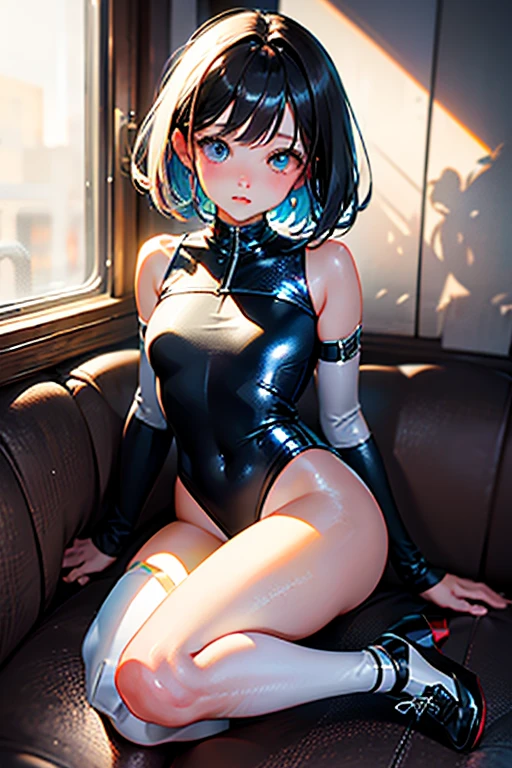 (A woman: 1.2), Fitness, Beautiful eyes,Stand, Long hair, Tight combat suit, Tights, ( (Bare legs, Bare feet: 1.3)) full bodyesbian, Wheel of Legends,Close-up, A tube is attached to the back, Legs apart, Naked, ( (Small breasts) Petite, Exposed breasts, exhibitionists))) Exposed clothes, (Visual audience, elegant, Beautiful face)