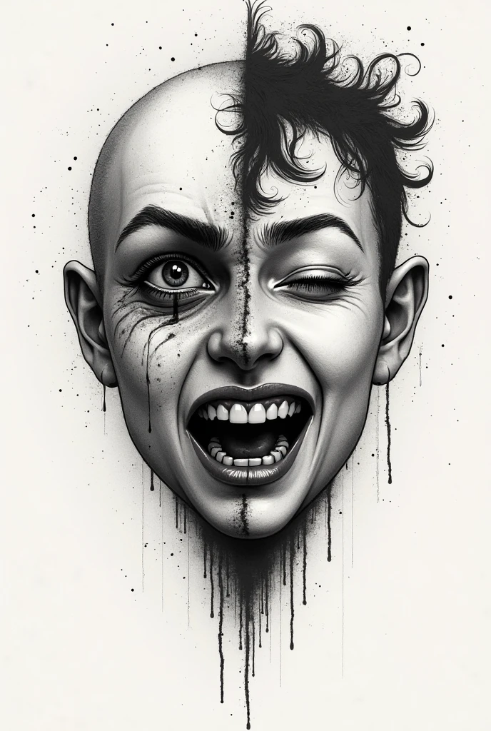 Black and gray tattoo cry now laugh later