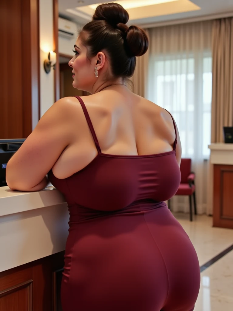 step mom at the restaurant gorgeous tight dress big enormous cleavage thick legs and ass