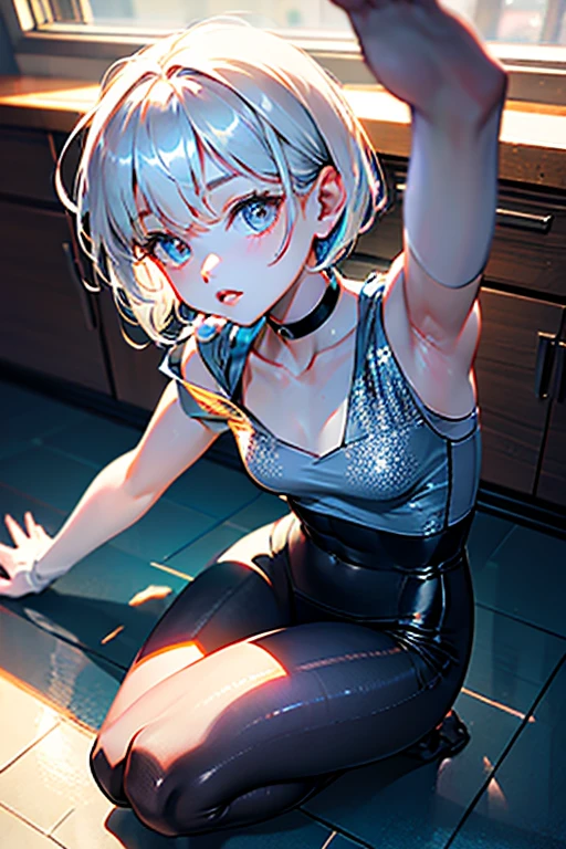 Cute cartoon little,Super large breasts,((20-year-old))),((extremely かわいい cartoon girl with liquid paint hair)),,(Baby Face),(Round face),
,(((short hair,liquid paint hair:1.1,neon purple hair|Neon pink hair|Neon blue hair|Neon Aqua Hair|purple hair|Fuchsia colored hair|Fluorescent blue hair|Amethyst Hair|Neon Hair|Bright pink hair :1.5,Light Hair: 1.3,Her hair is made of paint and defies gravity,A thick current,Paint splashes:1.3,Shiny Hair: 1.3,Brightly colored hair))),((Heterochromia:1.5, (purple_eye and pink_eye))),Complex eyes,beautiful detailed eyes,symmetrical eyes,big eyes:1.5,((Fat)),(((Shiny skin:1.5,Light Skin: 1.5,Sunburned skin,Shiny skin,very Shiny skin,Shiny body,Plastic Glitter Skin,exaggerated Shiny skin,Glowing Skin,Wet legs))),(Detailed body),(Detailed face),
swimming-costume、Cute bikini,Lewd,Fascinating,erotic,(((Browsing Caution))),
Revealing clothing,Show some skin,(Wearing neon colored themed clothes:1.3,Micro clothes,Fluorescent or neon clothing,Greek Fashion,micro crop top,Micro Skirt,Visible ties,Greek Accessories),((Pants Straps)),((Wet clothes,Complex outfit,Complex clothes)),
(Dynamic pose:1.0),Focus Only,Embarrassing,(Centered,Scale to fit dimensions,Three-part method),
((Beautiful baths made with Greek marble and columns, Beautiful clear water in the pool)),scenery:1.25,((Complex scenery)),((Greek temple background)),
(Shiny Greek Ornaments),High resolution,Sharp focus,(Super detailed,Very detailed),(Photorealistic artwork:1.37),(Very detailed CG unity 8k wallpaper),(((Vibrant colors,Vibrant Themes))),(Complex),(masterpiece),(highest quality),Artistic photography,(Photography by sldr),(Complex background),perfectly rendered face,Perfect facial details,Realistic Face,Photorealistic,((Complex detail)),(((realism))),