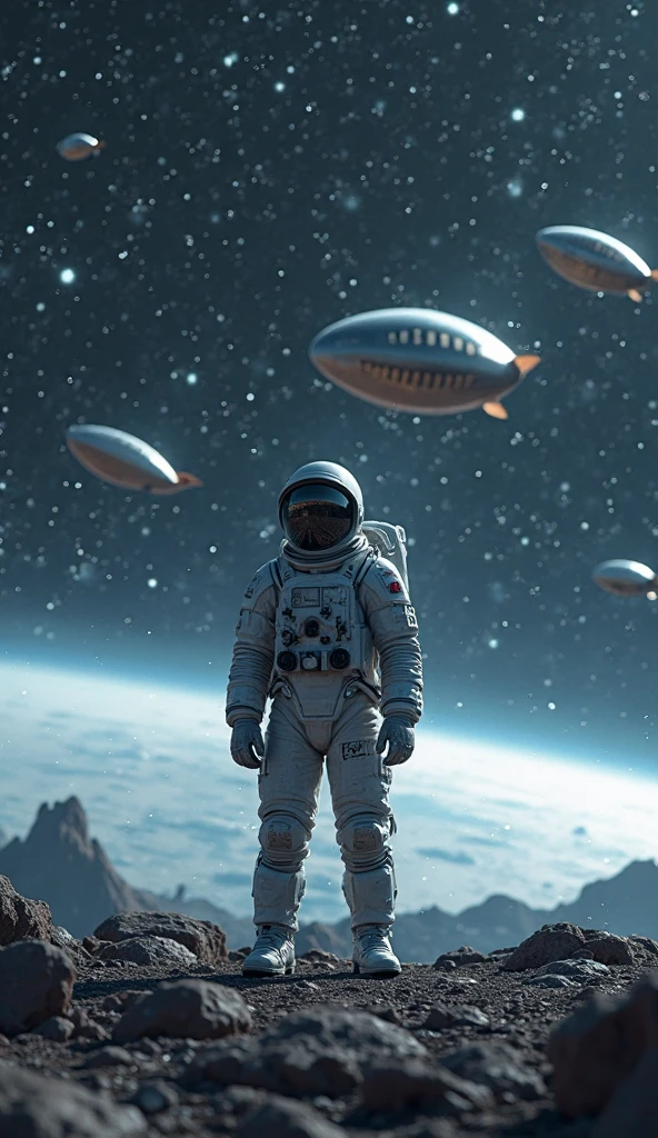 Astronaute, perdu, espace, seul, terre, vide, peur, angoisses