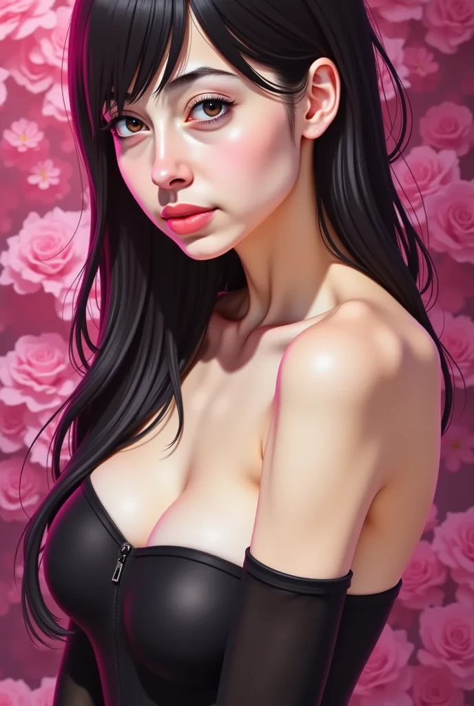 kendall jenner in A botanical masterpiece in the style of Marco Mazzoni, detailed, hyper-realistic, front view, elements of symbolism and surrealism, a painting by mse, a attractive seductive kendall jenner, topless, beautiful breasts, luminous design, pastel colours, ink drips, spring lights, intricate design, looking to the viewer intertwined, beautiful attractive seductive kendall jenner, flowers, pastel, looking to the viewer, front view, wearing a short pleated plaid skirt