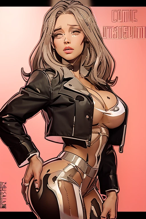 Rita Faltoyano vestindo um traje espacial justo branco com detalhes em vermelho futurista cybberpunk, while flying through space on a surfboard. (((corpo inteiro))) in comic book panel, full body, bold lineart illustration comic, seductive blue eyes, parted lips, perfect body, curvy, fitness, nsfw, in the style of Adam Hughes, (((obra prima))), (((adulto))) Explore retro-futuristic aesthetics, highlighting her confidence and skill as she challenges the limits of the cosmos.