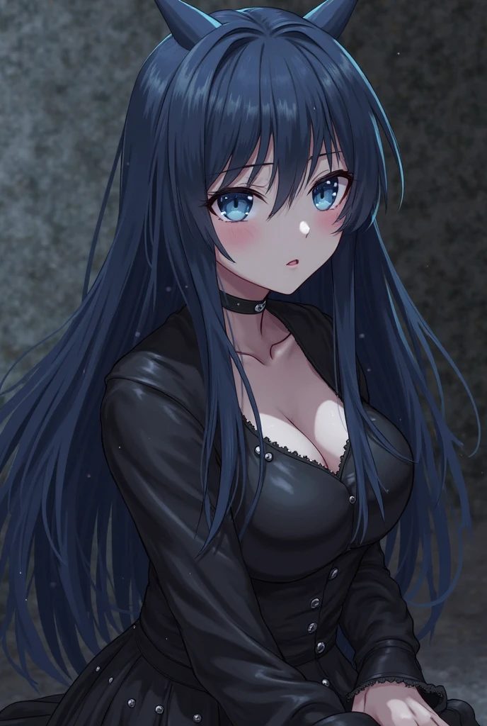 anime Baby Face limbs to be tied up The buttons on her shirt are undone and her boobs are exposed Pussy Long, shiny, almost blue black hair The front hair is even Gothic Lolita A mature-looking person