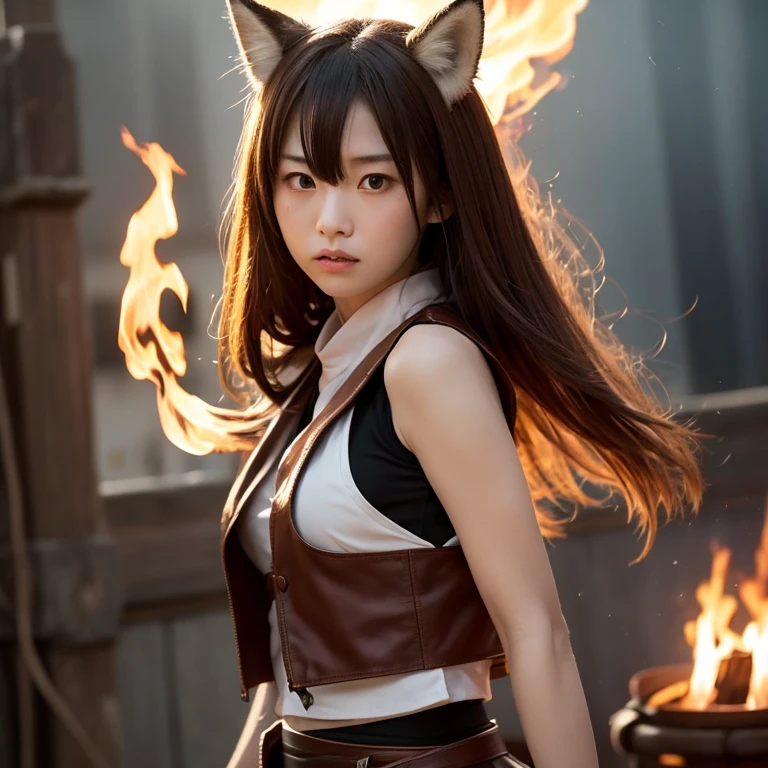 1girl,solo,, official art, unity 8k wallpaper, ultra detailed, beautiful and aesthetic, beautiful, masterpiece, best quality, Kitsune