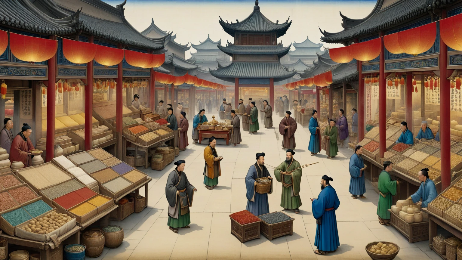 China-style，Tang dynasty baby girl，Hanfu，Cute and cute，A ball head，Take a bunch of sugar gourds，The lively streets of Chang'an，eery，Full body like，Detailed and accurate，depth of fields，8K,A high resolution,tmasterpiece,Beautiful wallpapers,high qulity,high detal,s the perfect face,offcial art,blur backgroun, --Niji 5 --Q 2