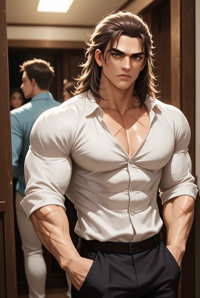 obra prima, melhor qualidade, ,BLACK HAIR MODEL MAN MAROMBAFACE BEAUTIFUL LIGHT EYES STRONG MUSCULAR ARM SIZE ARM HULK WHITE BLOUSE HAIR SUPER SAIYAN 4, cabelo PRETO