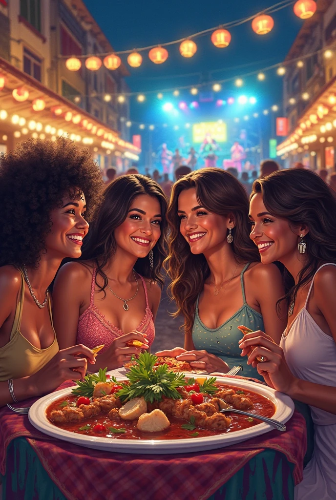 Naked Mexican women eating tacos 