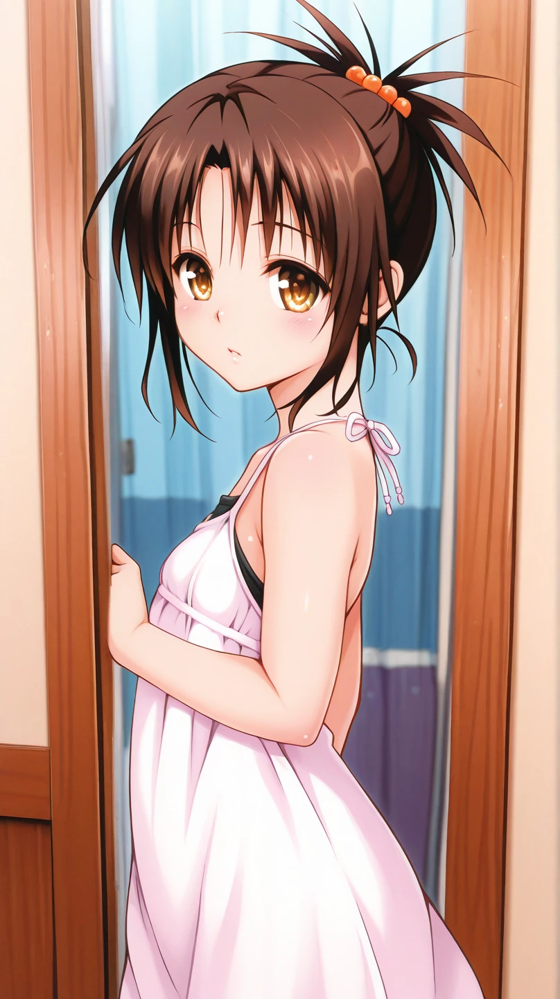 finely best quality, extremely detailed and beautiful, ultra high res,
scenery, realistic, photo (medium), photorealistic,
(1girl, 8yo:1.2), kawaii, camisole, slender, flat chest,
white panties, (striped panties:1.2), jyojipan, cotton panties,
black hair, pixie cut hairstyle, smile, happy,
cowboy shot, 
indoor, girl's room, (night, dim, dark, holding stuffed toy:1.3),
