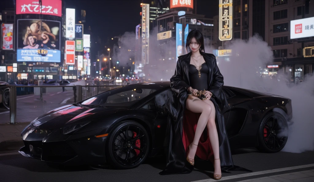 ((Top Quality、16K、​masterpiece:1.3))、a tall and beautiful woman、Perfect Figure:1.4、(retro futuristic aesthetic) Slim Abs、vulcan girl (from star trek) solo, Brown short hair、60s hairstyle (with hair bangs)、long pointed ears, small eyebrows, No postural movement、Stand up straight、Huge bust、Highly detailed facial and skin texture、(A detailed eye, Symmetry Eyes, Clear realistic eyes, Double eyelidd、Cold-stricken face、Symmetrical face), very tanned brown skin (illuminated, realistic shading sound), goth makeup, Royal sisters full of fans、The Telegraph Esbian、peach buttocks、(black futuristic Dress, Very Tight Knit), cleavage,  squart、(Raw foto:1.2)、((Photorealcitic:1.4))Top Quality、​masterpiece、Real Photography、very delicate and beautiful.、super detailed CG、Unity、8K photo wallpaper、delicate detail、best qualtiy、Highly detailed CG unity 8k wallpaper、absurderes、Incredibly Absurd、huge file size、extremely highly detailed、Hight Resolution、ighly Details、Beautiful detail girl、extremely detailed eyes and face、beautiful delicate eyes、Facial light、cinematic lightings、(big hips, thick thighs, beautiful legs, black pantyhose) 1girll、see -through,Watch your audience, Plane Air, high ponytail、ulzzang-6500、The Telegraph Esbian, different poses at different angles,