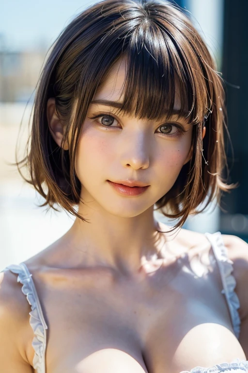(8k, RAW photo, best quality, masterpiece:1.2), (realistic, photo-realistic:1.37),1girl,16 years old,beautiful,lovely,cute,Telephoto lens, background is blurred, medium chest, tank top, park, smile, professional lighting, photon mapping, Physically-based rendering, short hair, girly, superb picture quality, high resolution, 8k, (clear face), (detailed face description), (detailed hand description), (masterpiece), (exquisite CG), masterpiece, rich detail, (exquisite facial features), (highest image quality), (masterpiece), (detailed eyes), look forward to your eyes, delicate collarbone