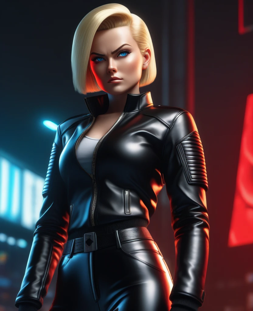 8k, very detailed image, Marilyn Monroe dressed as a cyberpunk warrior, in a futuristic city