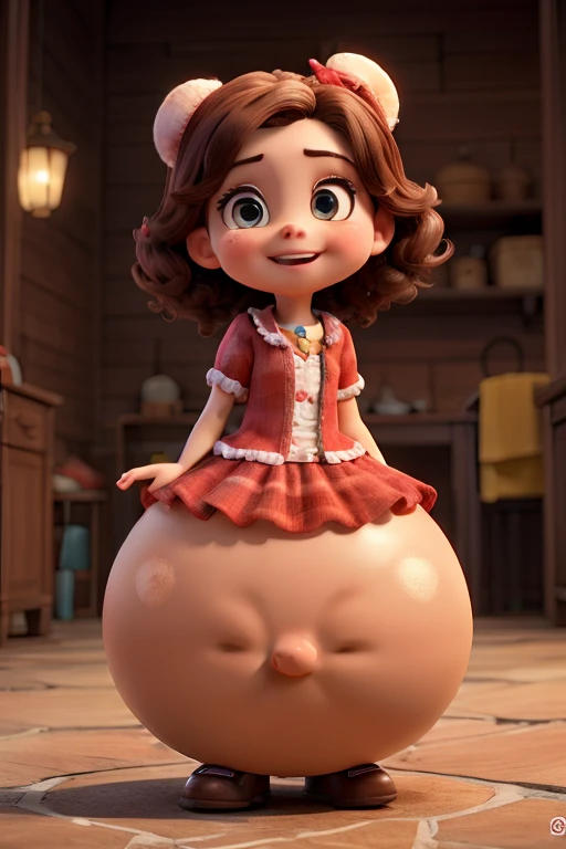 Naked vanellope with big breasts, tight legs, small waist, with liquid dripping down her legs, breasts, abdomen and face.