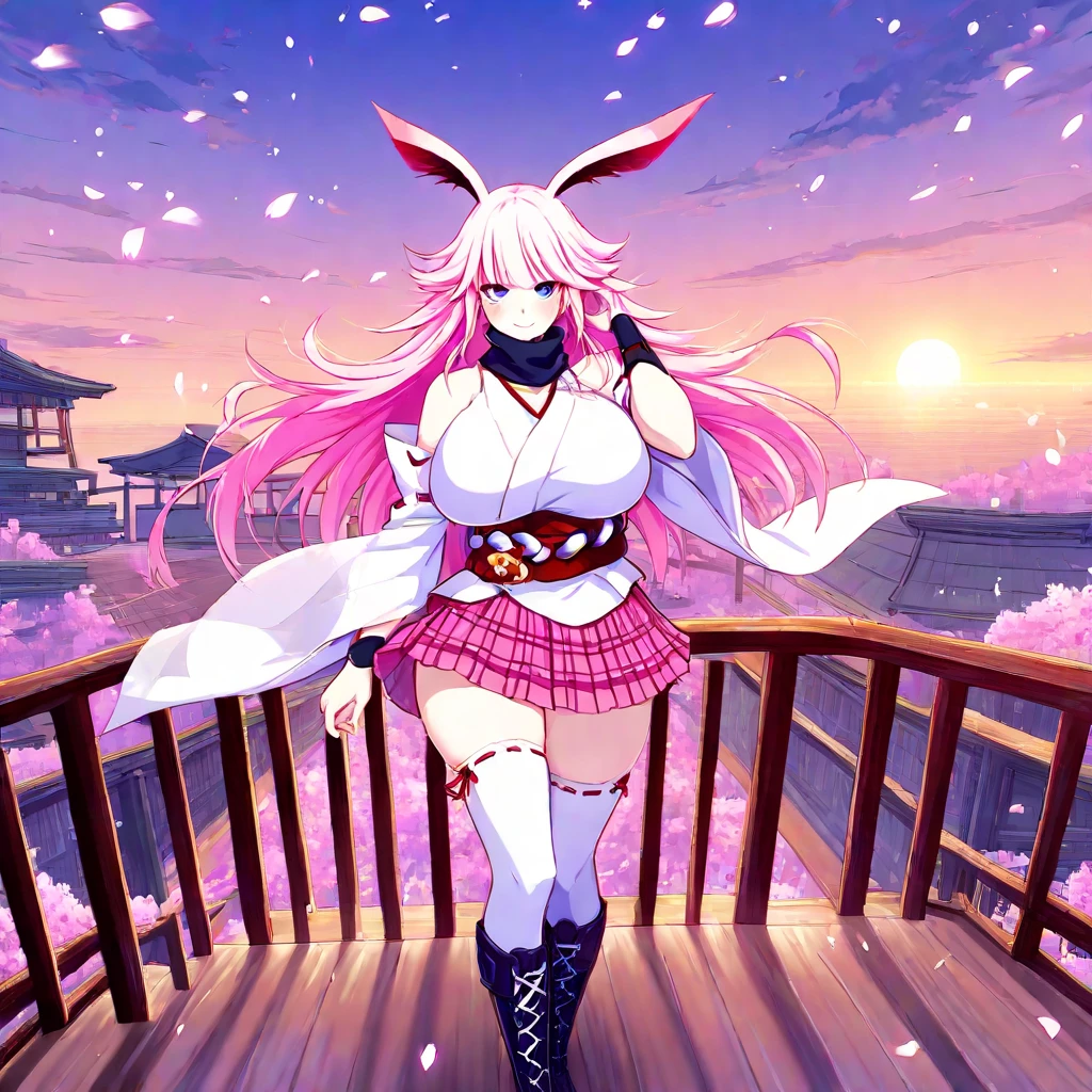 (Patchouli toho character), (standing at lakeside forest), outside, (standing with open legs wide:1.6), (arms behind back), (bending back), tiptoe, pigeon toed, BREAK, (disproportionately gigantic huge breasts:1.2), cleavage, inconceivably thin waist, very short torso, (thin long legs apart:1.23, BREAK, very short miniskirt, thigh gap, (black thighhighs:1.2), highheels, BREAK, smile for viewer, open mouth, nose blush, full body, (pussy juice)