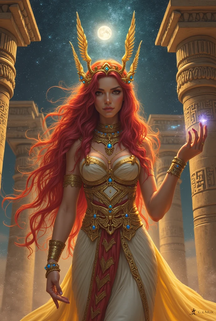 ((Best quality)) , ((Masterpiece)) , (Detailed) ,  (1womanl:1.3) , (Fantasy illustration:1.3),vray, On pale black paper, Digital artwork, ultra - detailed,Lonely, Regret eyes, Dressed in glamorous Egyptian costumes_clothes, Hands in pockets, She has a comb hairstyle, Jamaican hairpins, FOV 90 degrees, Scene art,  warmcore, L USM, glimmering, A shimmering transformation, 8K resolution