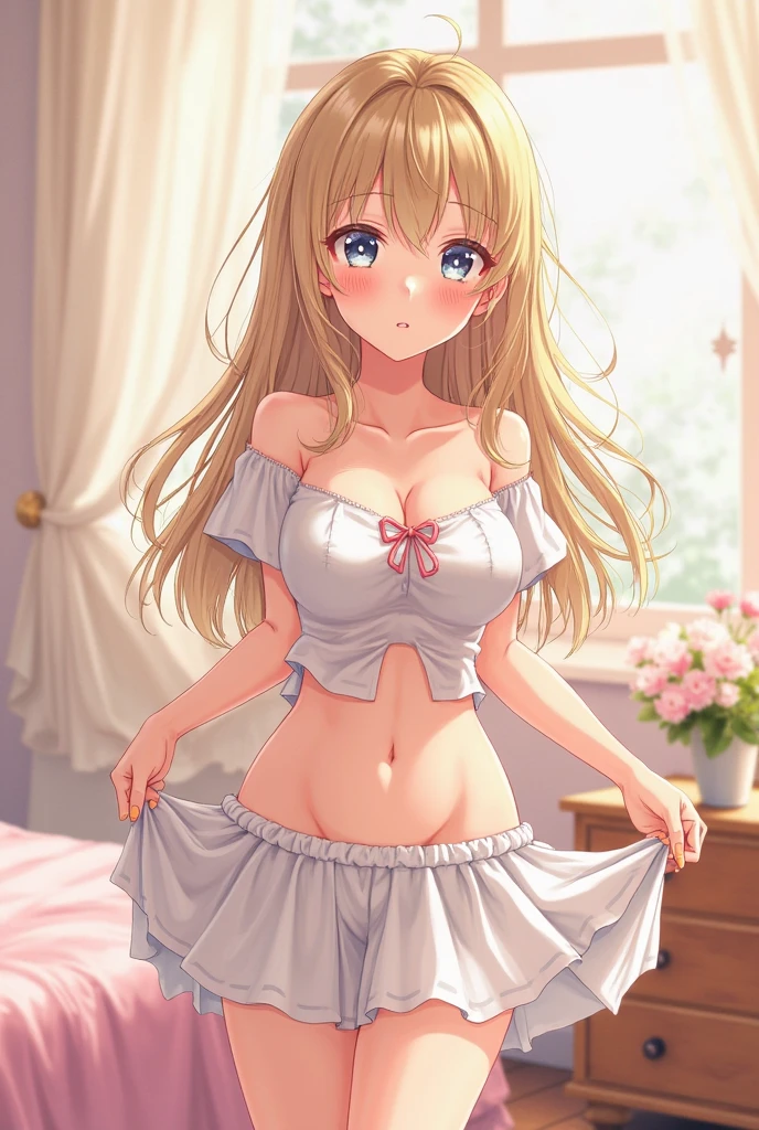 Blondeの, Twin tails, Blonde, high school girl , Japanese Gal, 1、Spread your legs, smile, Spread your legs, Slime-ified, Lying down, squat, I can see your pants,4K, Highest quality, High resolution:1.1),Draw the crotch of the white underwear so that it is visible., Skirt flip, Short skirt, Dark blue checked skirt, Red Check Skirt, Panties visible from under the skirt, Ace fabric underwear, 小さなribbonの付いた下着、Brown Loafers、Black shoes、High school uniform、Japanese Sailor Suit、Bra is sheer、Clothes are see-through、ribbon付きパンティー、White blouse、ribbon、Dark blue socks、Panties in full view、The clothes are fluffy, The button on the blouse is undone, Showing panties, You can see cleavage through the blouse, classroom, clinic, bed , Small breasts、Underhair can be seen through、Nipples are visible through the, The panties look nice, Small underwear,, String Panties　, Angle from the feet, Angle from below, Angle looking up from below,  Micro lingerie Micro bikini White cotton underwear Crotch Showing crotch White cotton underwear