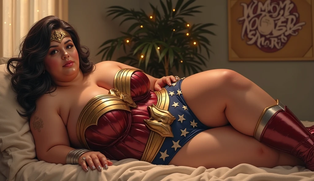 (((wonder woman handcuffed in the seat of a police car))) ,((SUPERHEROINE WONDERWOMAN É UMA VELHA PROSTITUTA IMUNDA, prostitution)), ((emotional expression,expression of pain and despair, gritando de dor, Expression of suffering, olhos arregalados)),(Wonder Woman is crouching, pernas abertas), (((She is crying a lot, ela tem cabelo preto, ela tem cabelo longo))), ((She wears a thick metal necklace around her neck...)), (She is barefoot), (obra-prima, melhor qualidade) 1.5, 1 garota, sozinho, (sensual, mulher bonita, rosto perfeito, olhos perfeitos), corpo inteiro. ((She's wearing white lace panties)), tears running down your face)), ((Mulher Maravilha em cativeiro amarrado ,arms tied behind the back, em seguida, using some fixation method, like a rope or chain that runs from the wrists to an attachment point above, their arms are raised behind them until the person is forced to bend forward)), ((emotional expression,expression of pain and despair, gritando de dor, Expression of suffering, olhos arregalados, expression of fear, corpo se contorcendo de dor)), (((Your clothes are torn, Your clothes are in tatters)))