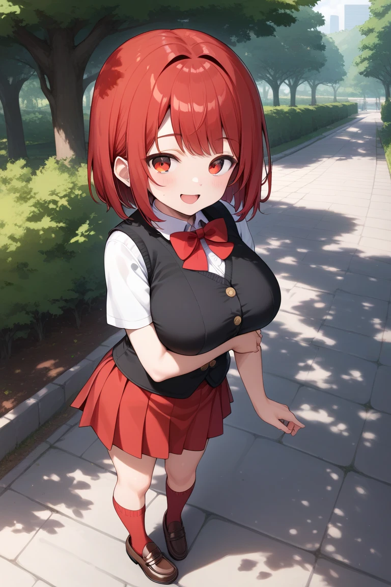 masterpiece, highest quality, nico_Yazawa,High resolution, 1 girl, alone, Brown Hair, short hair, Twin tails、Purple eyes, Cowboy Shot, Frill dress, , Pink Dress, (Cleavage)、(Beautiful thighs)、city, Outdoor, garden, carrying a red school bag, (randoseru backpack:1.0)、Chibi Cute:1.5
((((Breast milk))))((((Big Breasts))))(Paiman)、((Nipples))