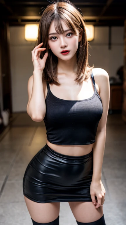 masterpiece, highest quality, Super detailed),(One girl), blue eyes, short hair, Brunette, Dynamic Angle, Dynamic pose, Natural light, floating, (Color Top:1.2|Black Top), (Tight Skirt:1.2|Leather pants:0.9), (Silver Bracelet:1.2|clock), (Natural background:0.8| Cityscape), (smile:0.8| Serious expression), (Light in the hair), lots of water droplets:0.8