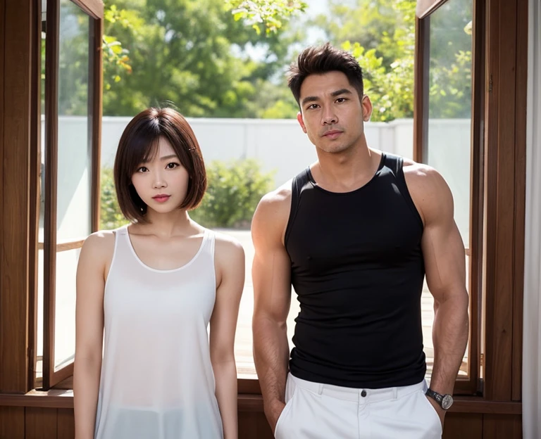 17 years old girl((wearing tanktop))gf with black man bf