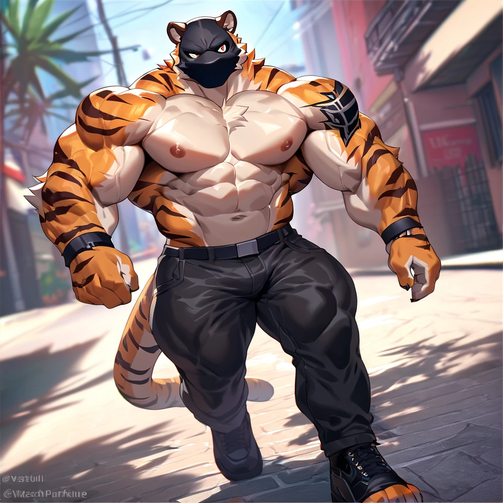 solo, 1 boy, man with (Leopard head), leapard face, fangs, Green Feline eyes, Yellow fur, Heavyweight, wrestling trunks, green eyes. tan skin, 8k, Photorealistic, QHD, Black background, ((Bust)), photorealistic, realistic hands, 8k hd, (dark shadows, wide dynamic range, hdr, low light:1.2), (best quality, masterpiece:1), octane render, unreal engine, ultra-realistic,