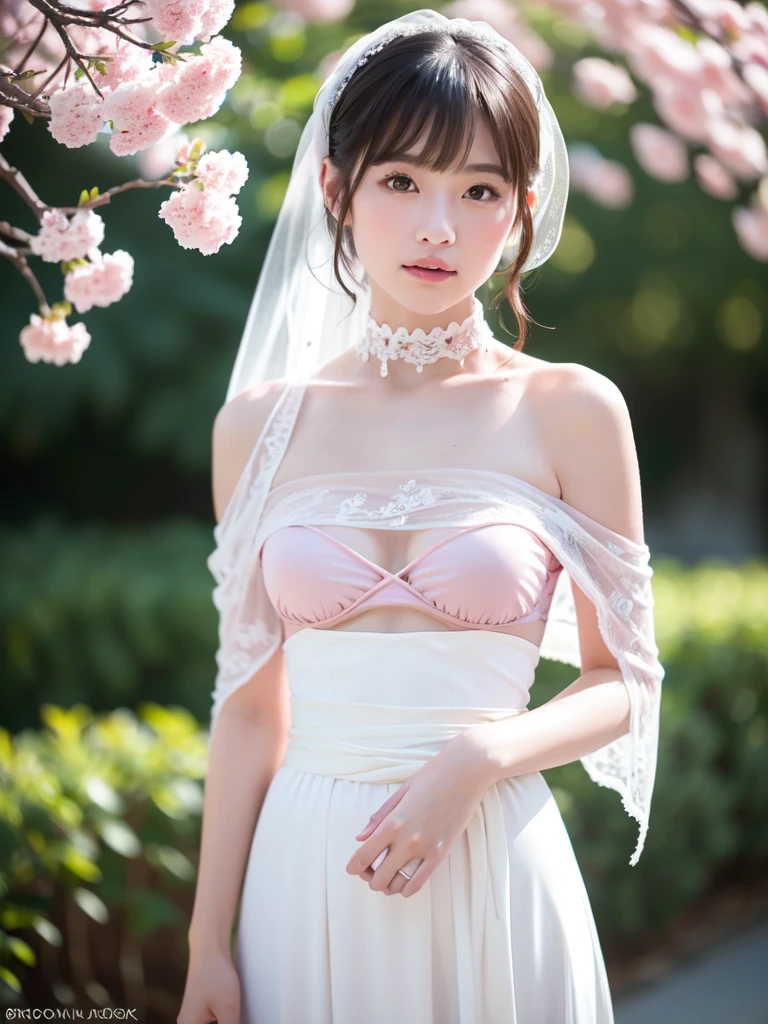 A 20-year-old woman who looks 15 but has the cute face of an idol.。Gentle and cute。Please smile kindly。((No bra and a sheer white silk camisole))、breasts are slightly larger、(((He is short and 1mAbout 50cm)))、(((Home garden))、(Cinema lighting)、(Full body portrait)、((Quality indistinguishable from real life))、masterpiece、I'. RAW Photos Genuine realism Genuine Genuine life