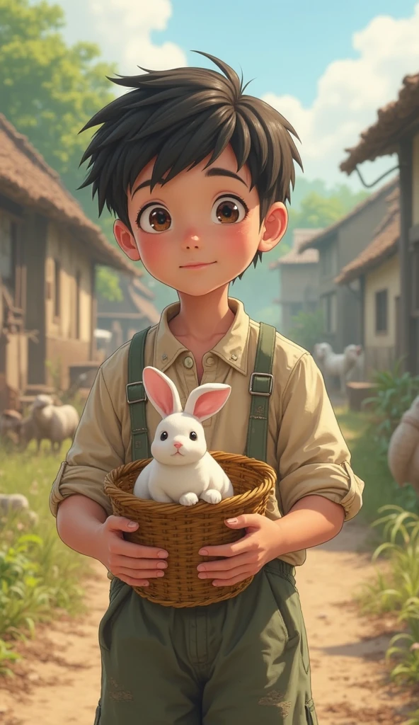 Hayao Miyazaki, Little Boy, Portrait of Cute (Dickuki:1.1) As (Bunny:0.9), Digital Art, Trending ArtStation, 4K, High Detail