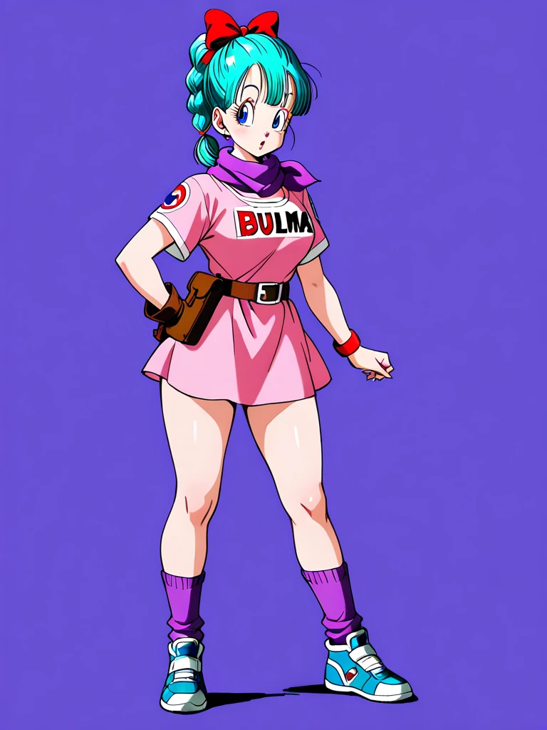 masterpiece, best quality, high resolution, dragon ball, blmpony, aqua hair, hair ribbon, braided ponytail, pink shirt, belt, scarf, pink skirt, clothes writing, brown gloves, medium breasts, in back pose, back wards looking camera, smile, show her booty, show ass, ultra mini dress,Anime,bulma (WIND LIFTING HER SKIRT) (detailed:1.3), ultra high res, ultra detailed, Highly detailed face and skin texture, detailed eyes jewelry, earrings, BACK POSE CLIMBING STAIRS ( SHOW HER ASS),edgHL (ULTRA MINI SKIRT) (CLOSED UP BOOTY)